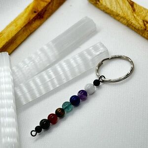 Keychain! Chakra Balance with High Quality Crystal Beads. Hand Crafted